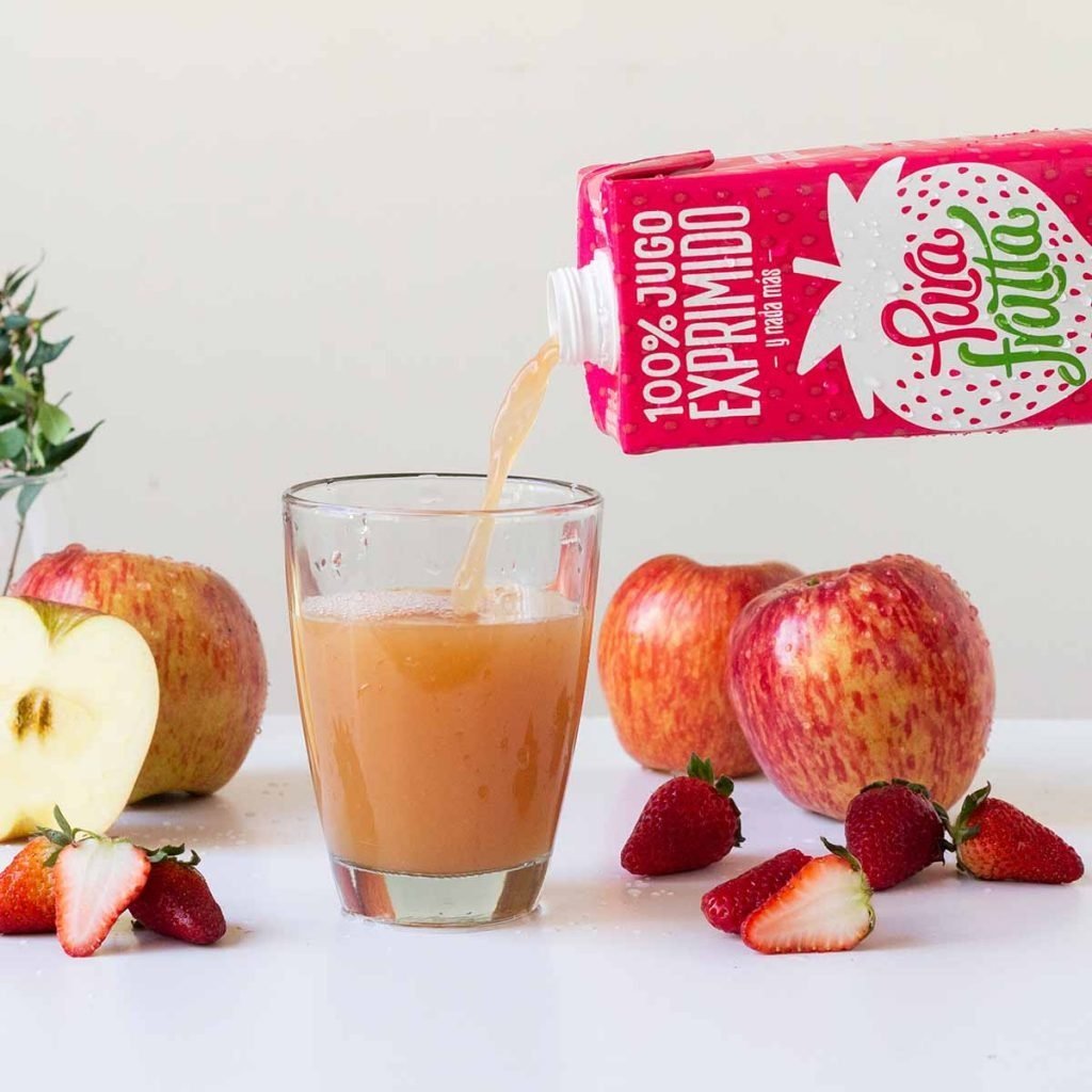 Jugo Exprimido De Manzana Roja Pura Frutta X 1 Lt