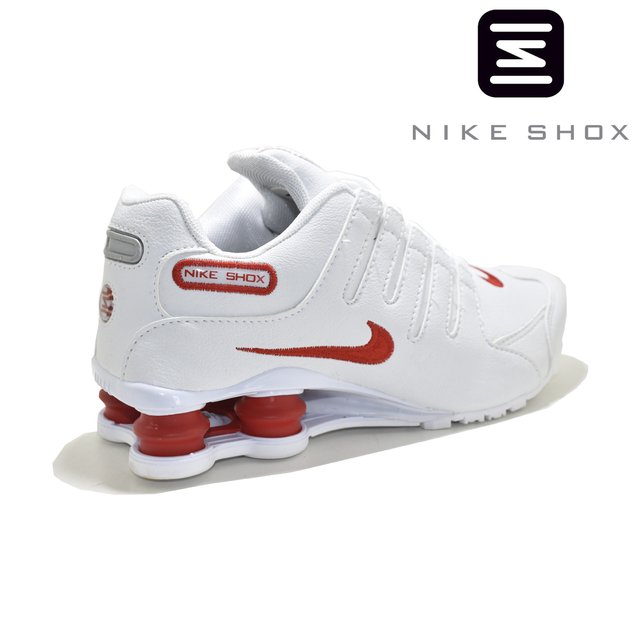 nike shox branco e vermelho