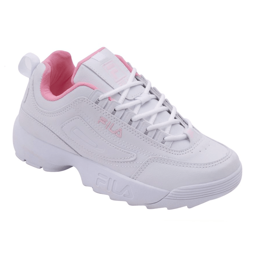 fila disruptor branco e rosa original