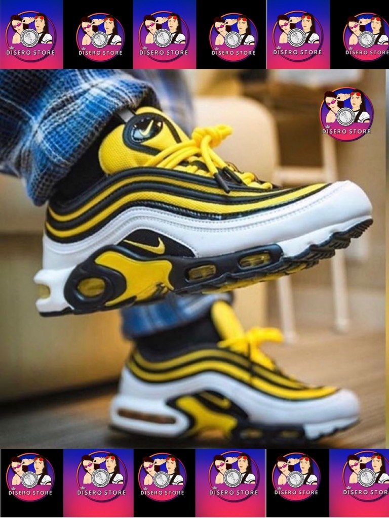 assistência passo Monica nike air max 97 preto e amarelo - tatosbotao.com
