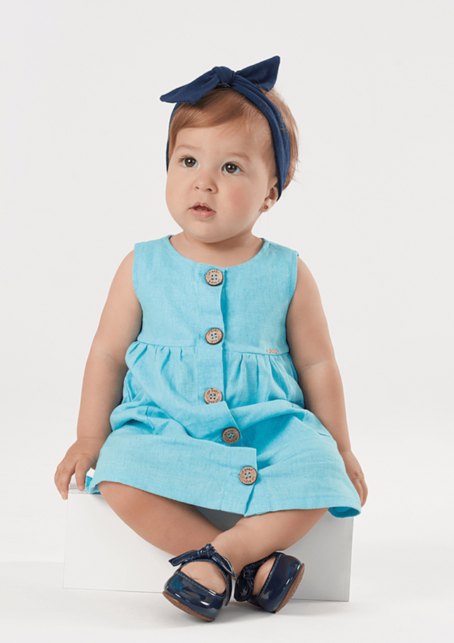 vestido infantil de linho