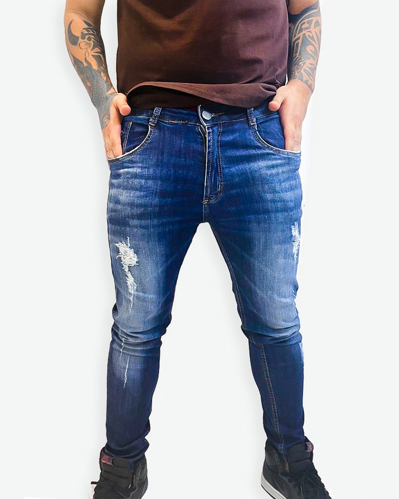 calças jeans masculinas destroyed