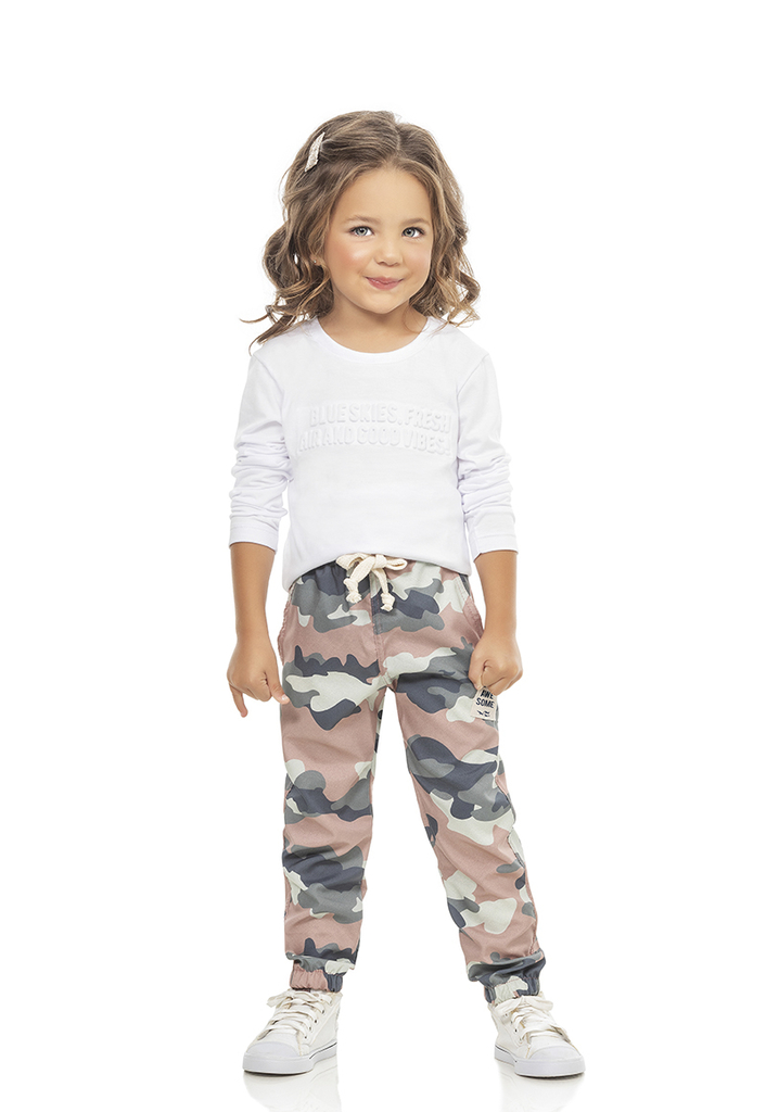 calça camuflada para menina