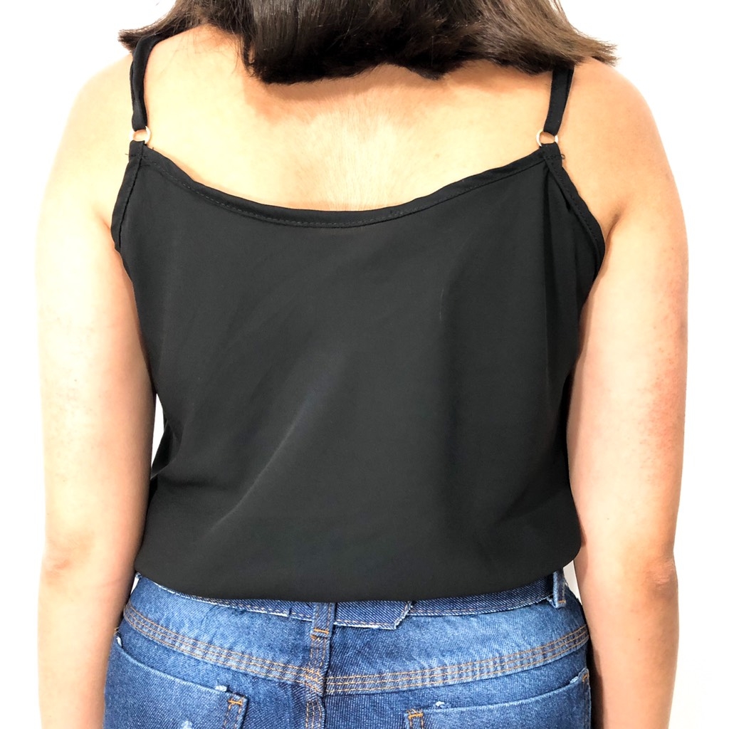 blusa jeans feminina de alça