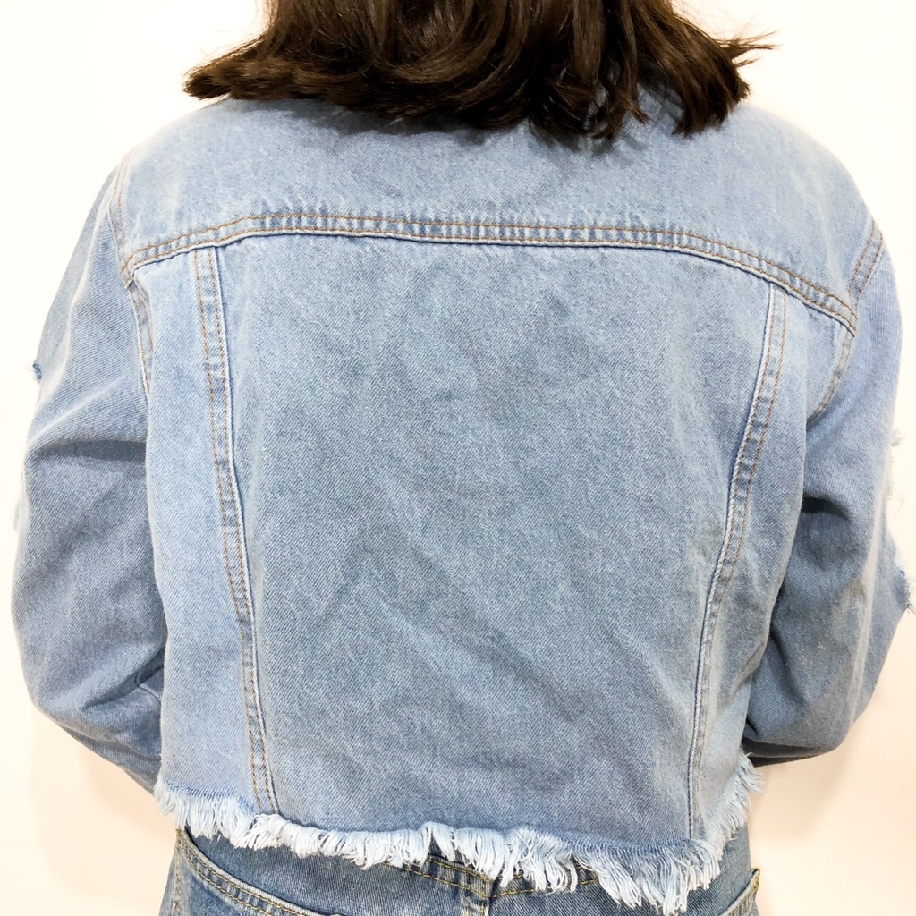 jaqueta jeans lavagem clara