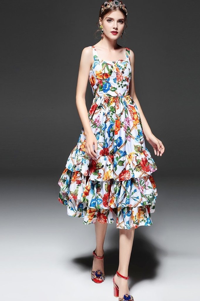 vestido dolce gabbana floral