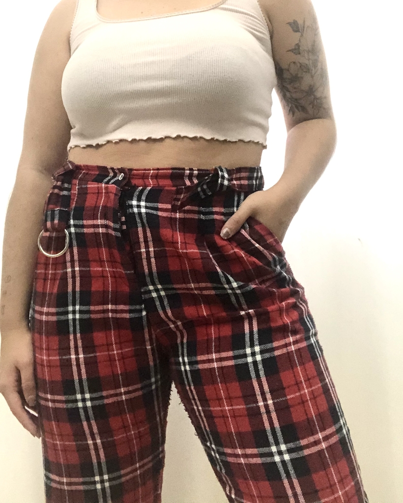 calça flanela xadrez