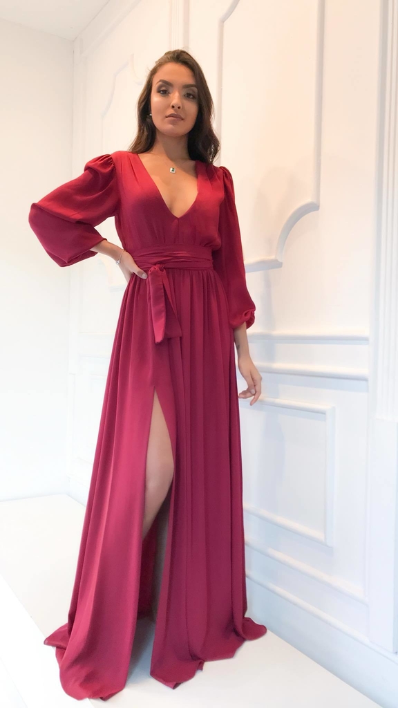 vestido longo marsala comprar