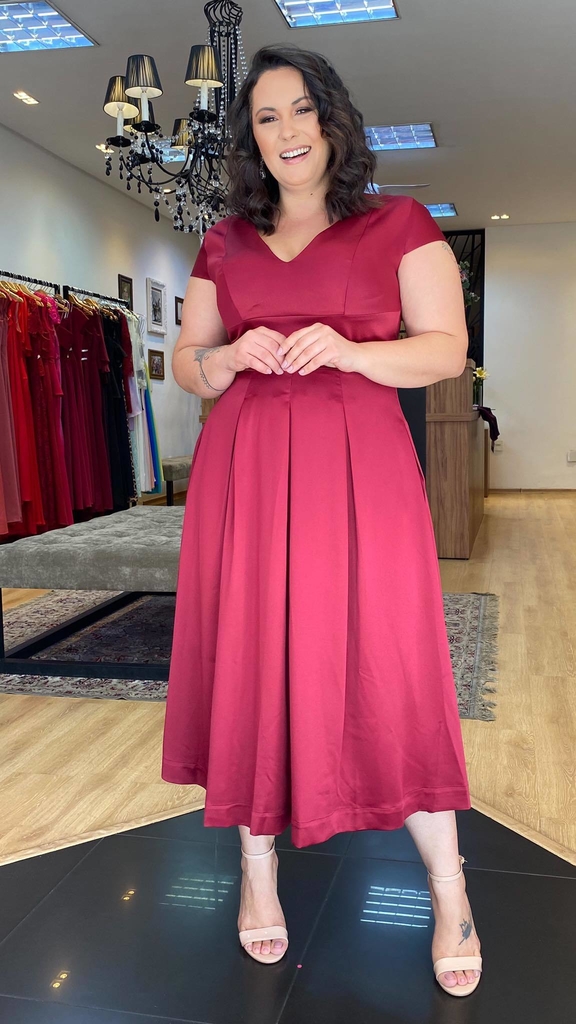 vestido marsala midi