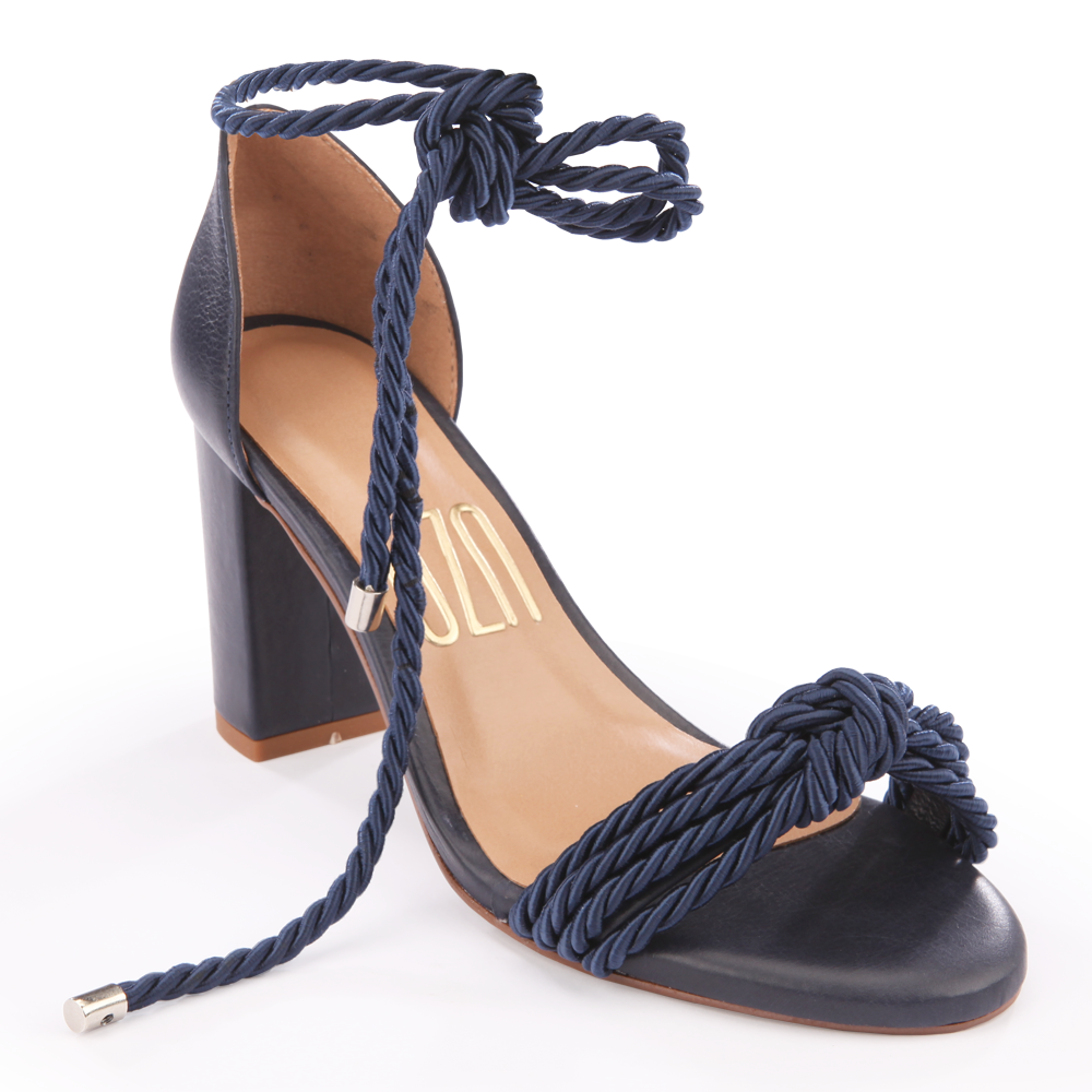 sandalia de festa azul marinho
