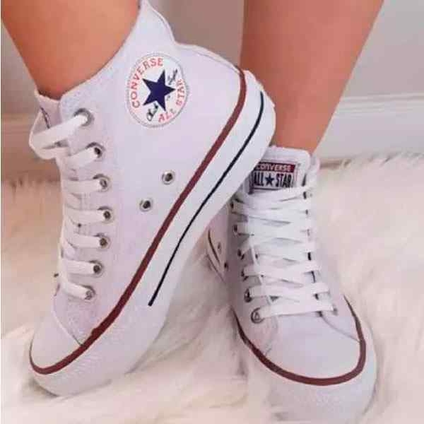 tênis converse all star chuck taylor cano alto branco