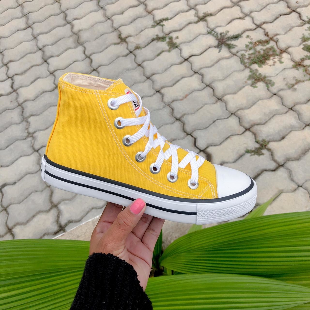 vans cano alto amarelo