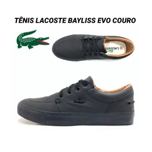 tenis de couro lacoste
