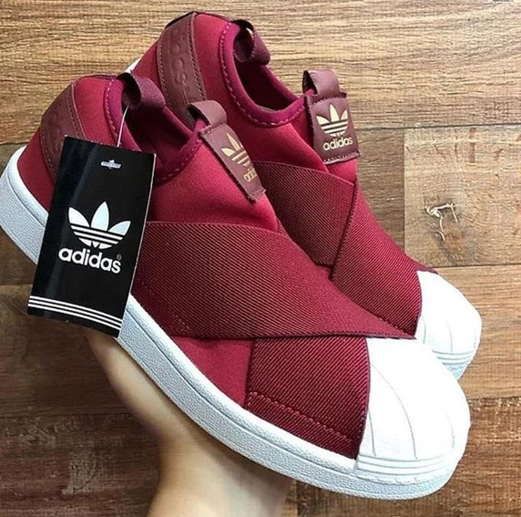 adidas superstar slip on vinho