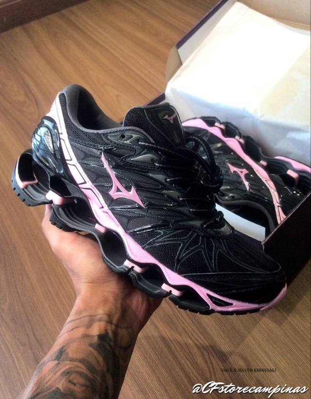 mizuno 7 preto e rosa