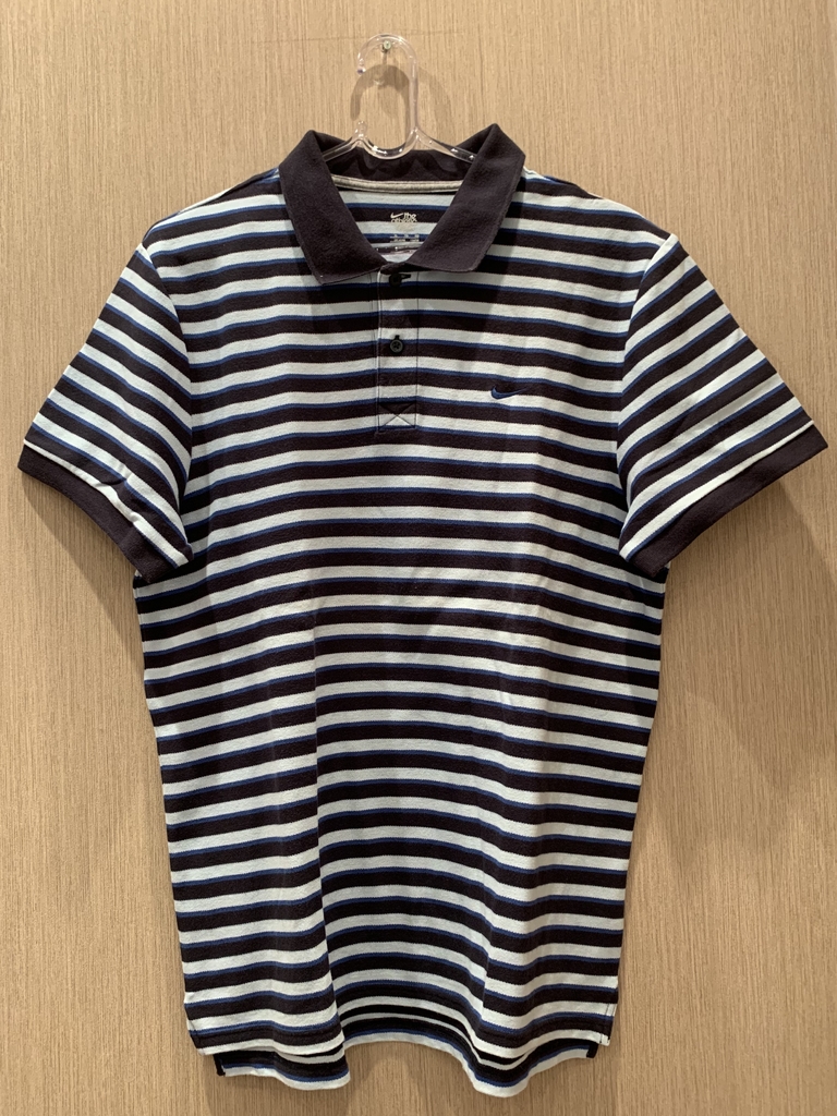 camisa polo listrada nike azul