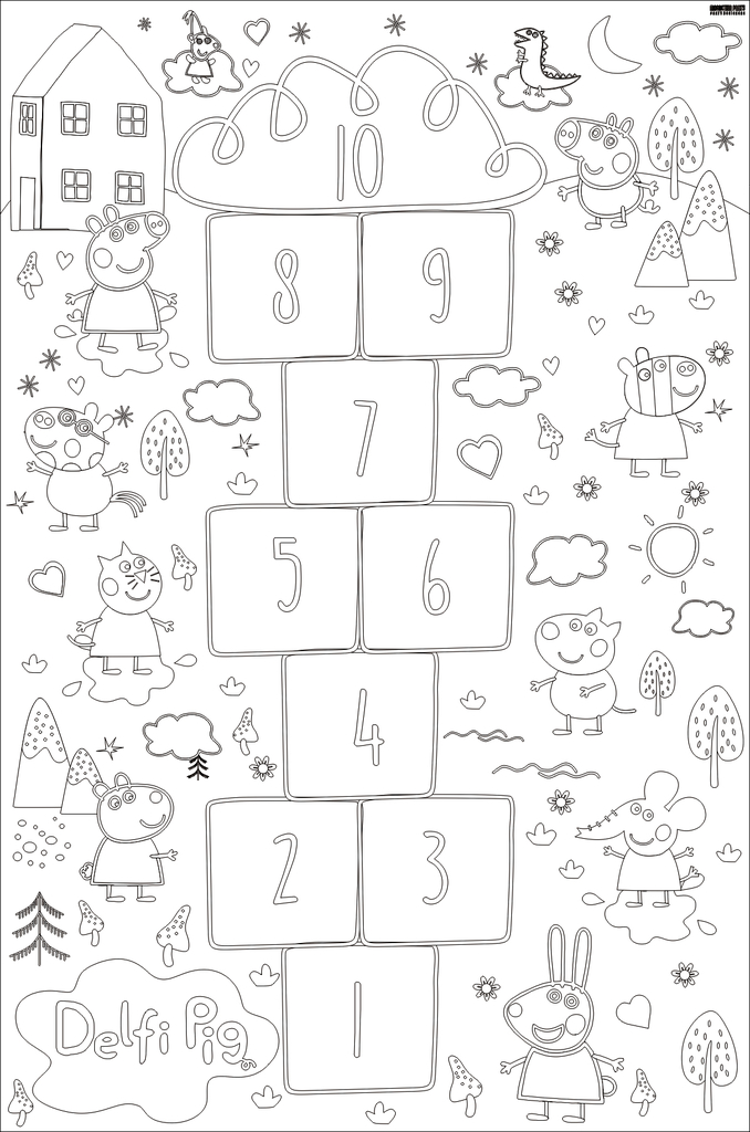 Lona Didactica Peppa Pig Rayuela Para Colorear Les dejamos aquí estas imágenes de los semáforos y que significa cada color para que los. peppa pig rayuela para colorear