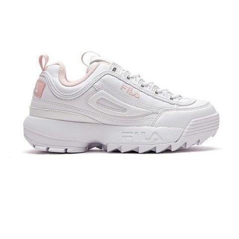 fila disruptor branco e rosa original