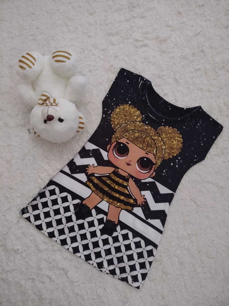 vestidos infantil personagens atacado