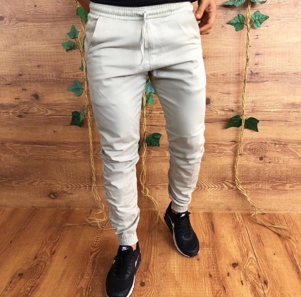 calca jogger bege
