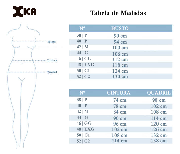 Tabela de Medidas - Xica