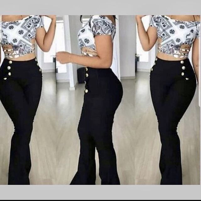 calça flare em bengaline