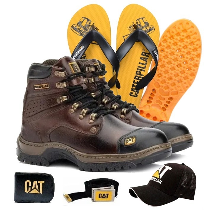 bota caterpillar azul metal