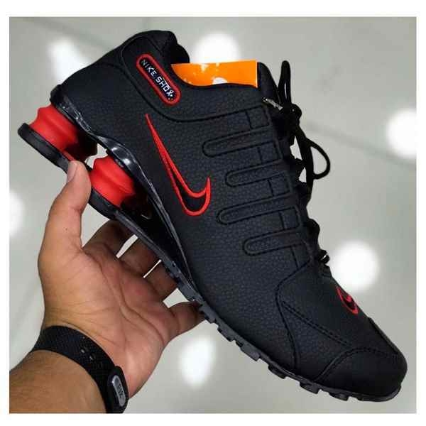 tenis nike shox masculino preto e vermelho
