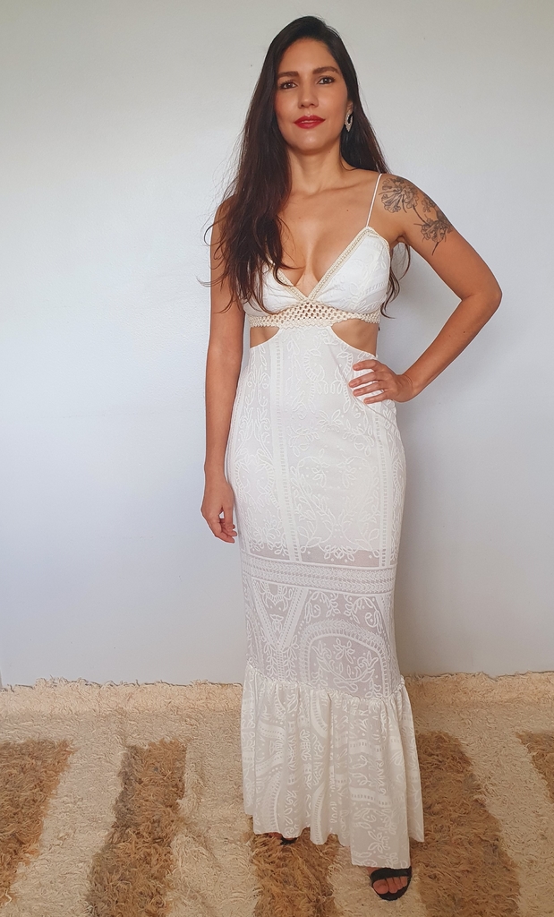vestido de festa off white