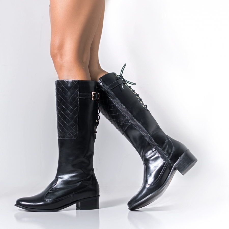 bota montaria couro preta