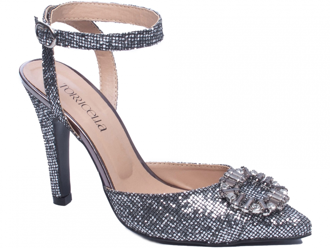scarpin glitter prata
