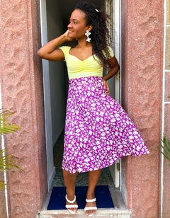 saia plissada lilas