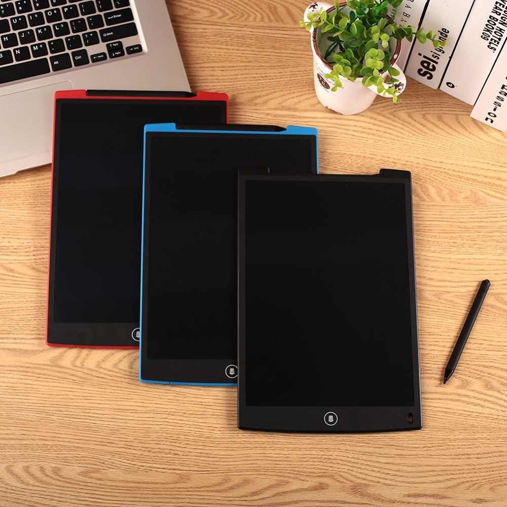 Tableta de escritura LCD de 12 pulgadas Sin retroiluminaci/ón LED Tabletas de dibujo gr/áficas Escritor electr/ónico digital Tablero de dibujo de escritura a mano borrable para ni/ños adultos Cielo azul