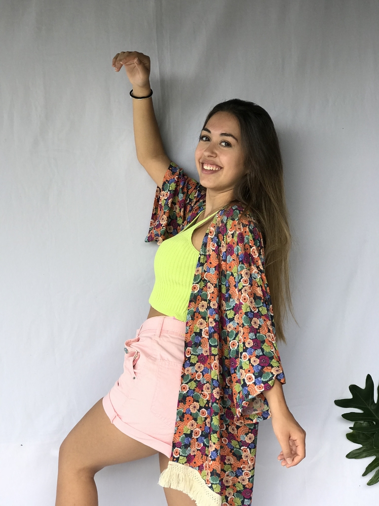 kimono florido feminino