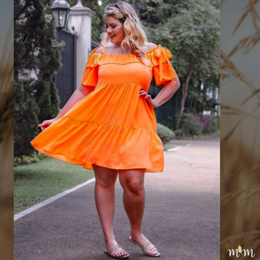 vestido neon plus size