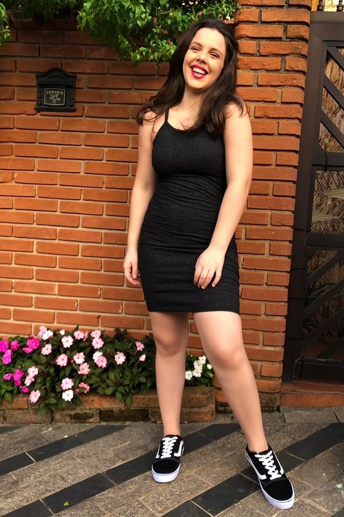 vestido canelado lurex