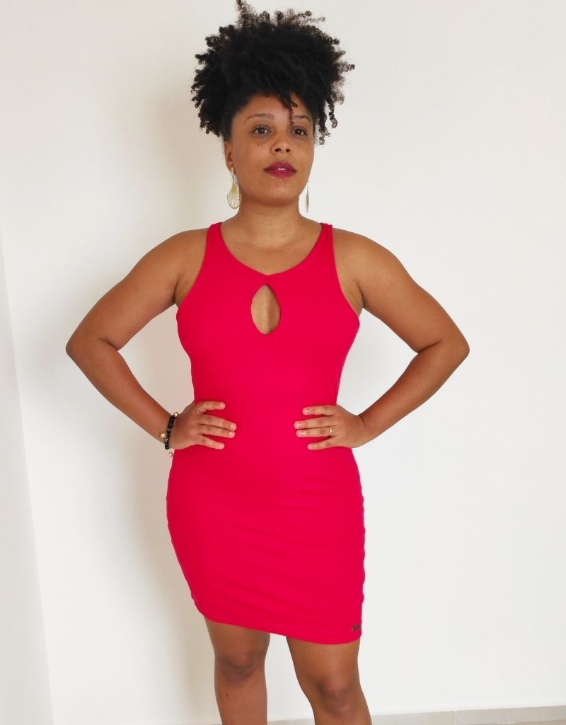 vestido tubinho pink