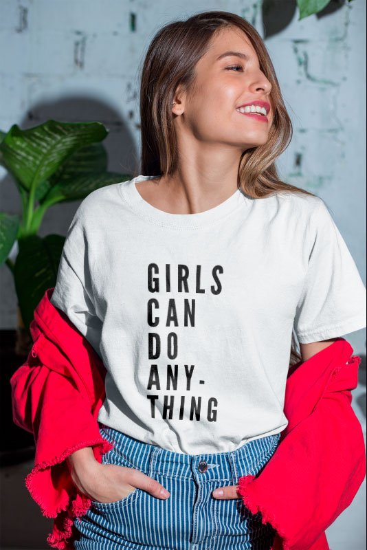 Camiseta Feminista Girls Can Do Anything