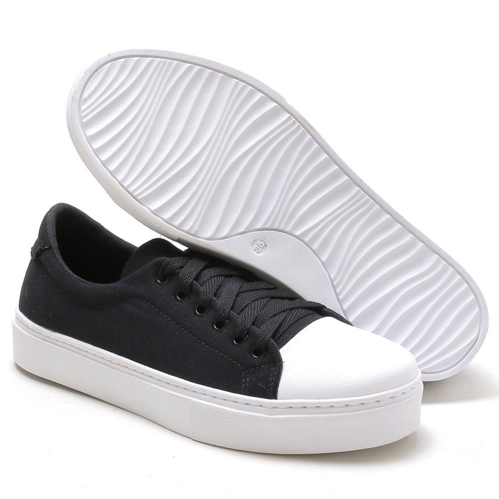 tenis feminino preto e branco