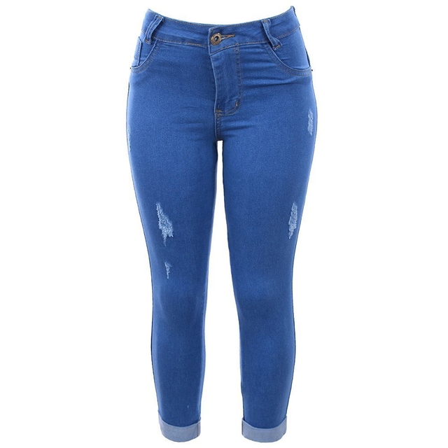 calça jeans barra dobrada