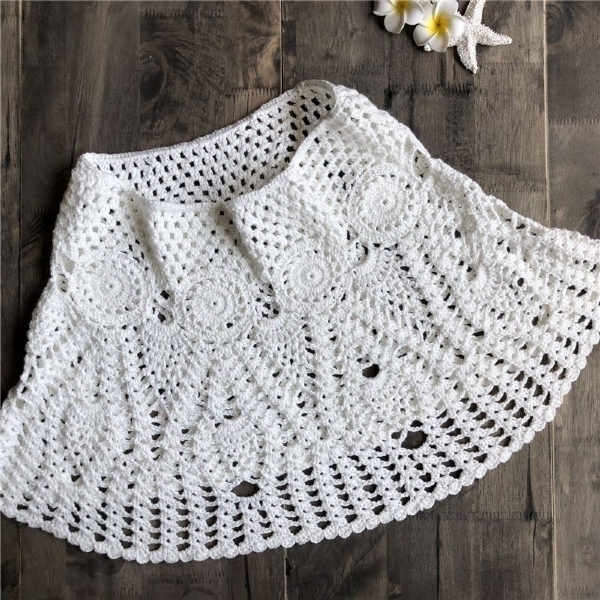 saia croche branca