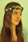 vincha elástica de flores multicolor