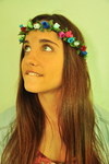 vincha elástica de flores multicolor
