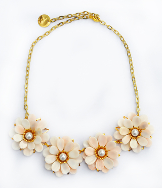 collar flores de nacar
