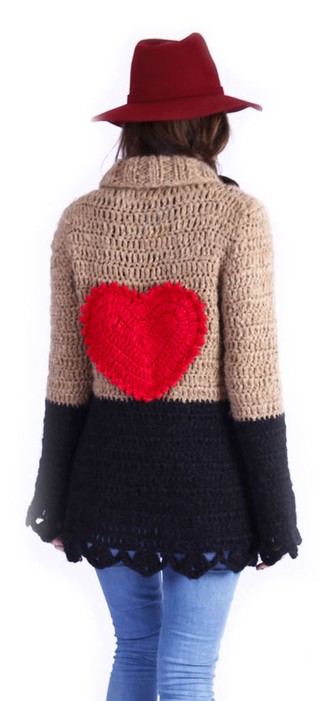 tapado cuore camel y negro