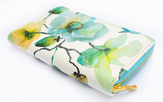billetera flowers aqua