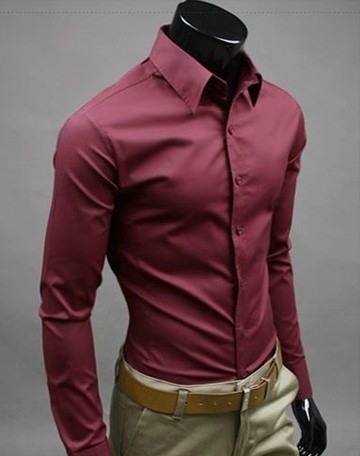 camisa color vino hombre