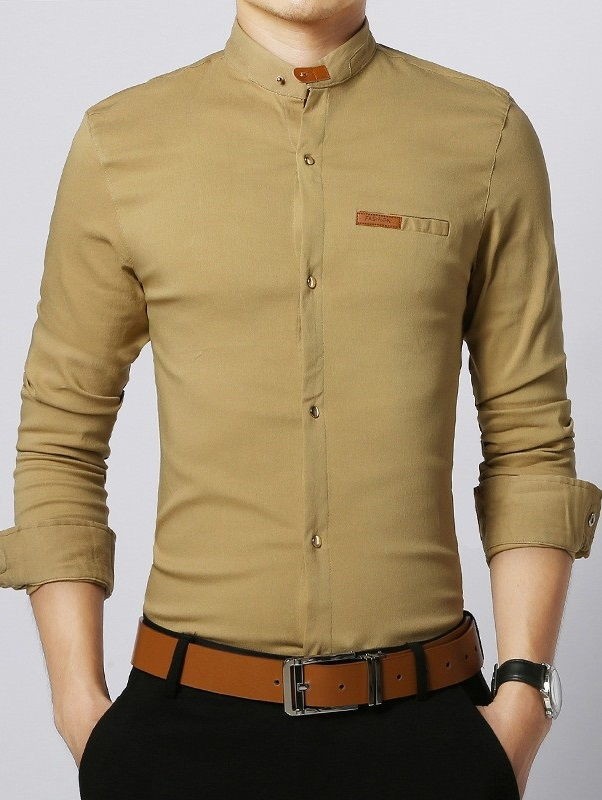 camisa mandarin hombre