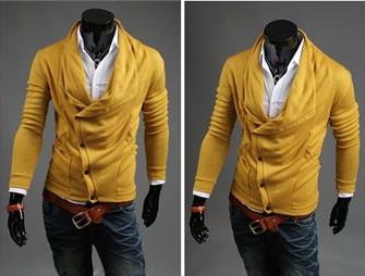Sweater Casual Fashion con Detalle en la Botonadura - Amarillo (ST164)