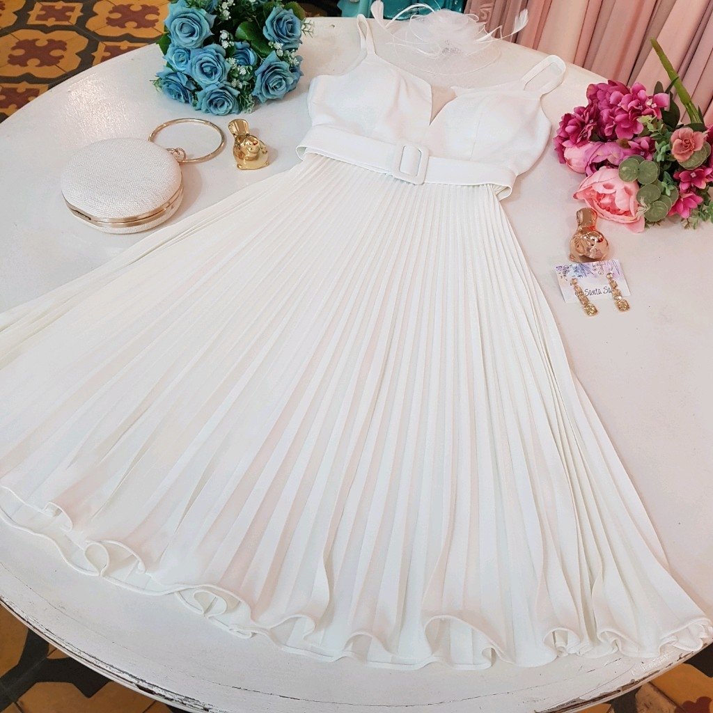 vestidos branco rodado